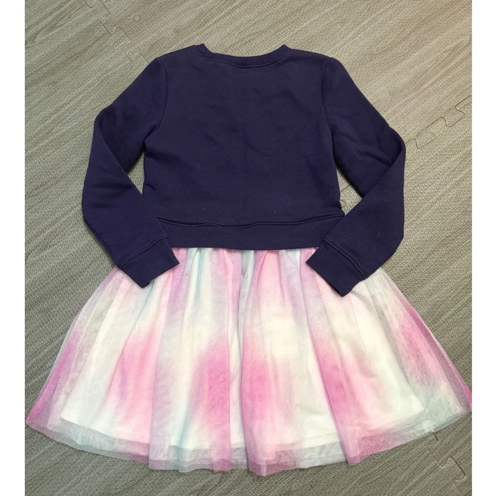 Disney Frozen Jumping Beans Girls Purple Fleece Tutu Dress Anna Elsa Size 6